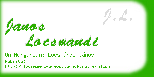 janos locsmandi business card